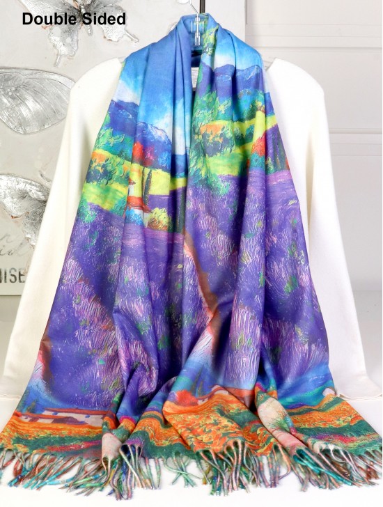 Double-sided Oil Painting Design Fashion Scarf